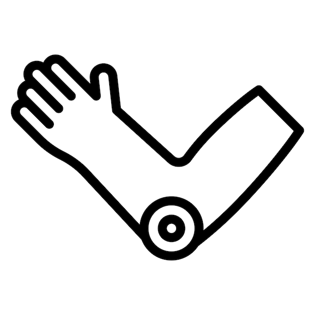 Imagen vectorial del icono del dolor del codo Se puede usar para el dolor corporal