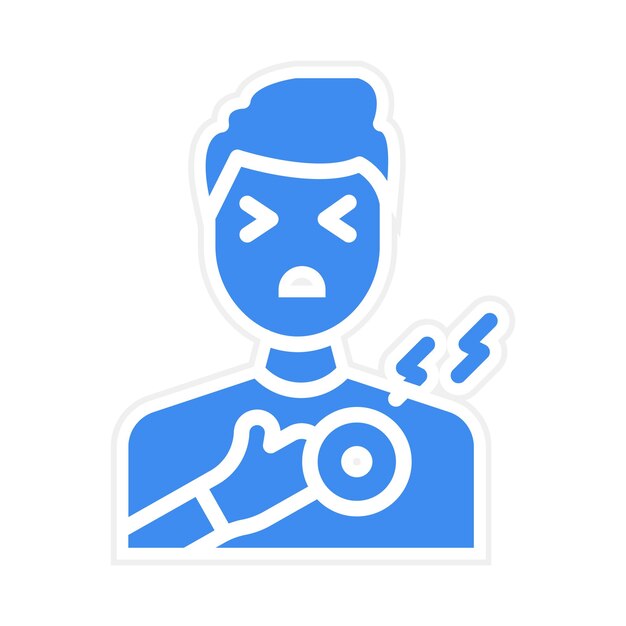 Imagen vectorial del icono del dolor en el pecho Se puede utilizar para la tuberculosis