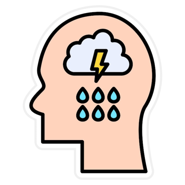 Imagen vectorial del icono del dolor Se puede usar para la salud mental