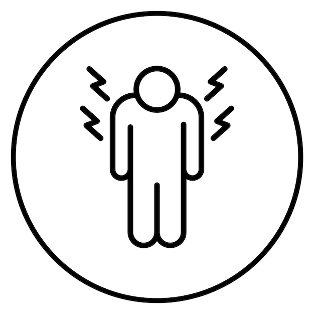 La imagen vectorial del icono del dolor se puede utilizar para las quemaduras de la piel