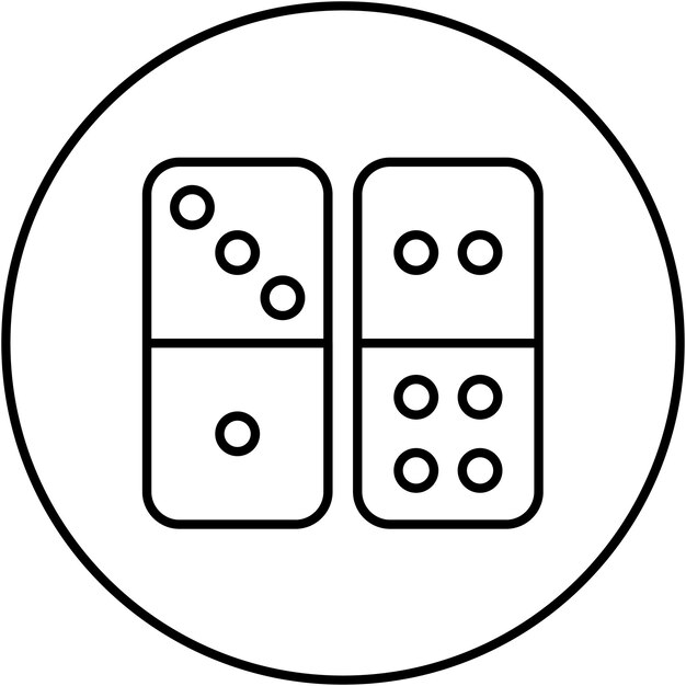 Imagen vectorial de icono de dominó Se puede usar para entretenimiento