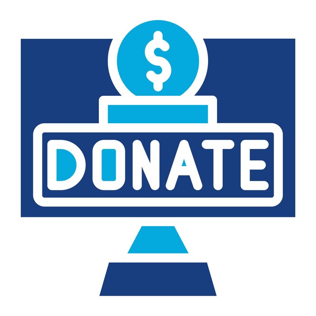 Imagen vectorial del icono de donación en línea Se puede usar para crowdfunding