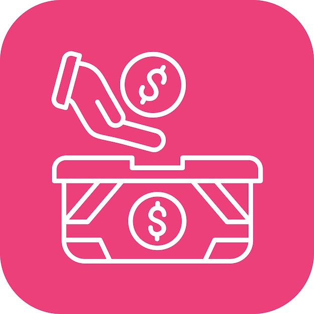 Imagen vectorial del icono de donación Se puede utilizar para los servicios de dinero en línea
