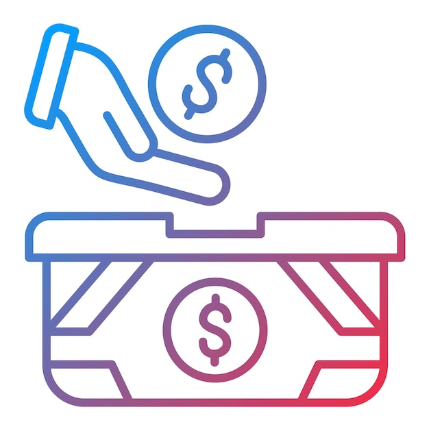 Imagen vectorial del icono de donación Se puede utilizar para los servicios de dinero en línea