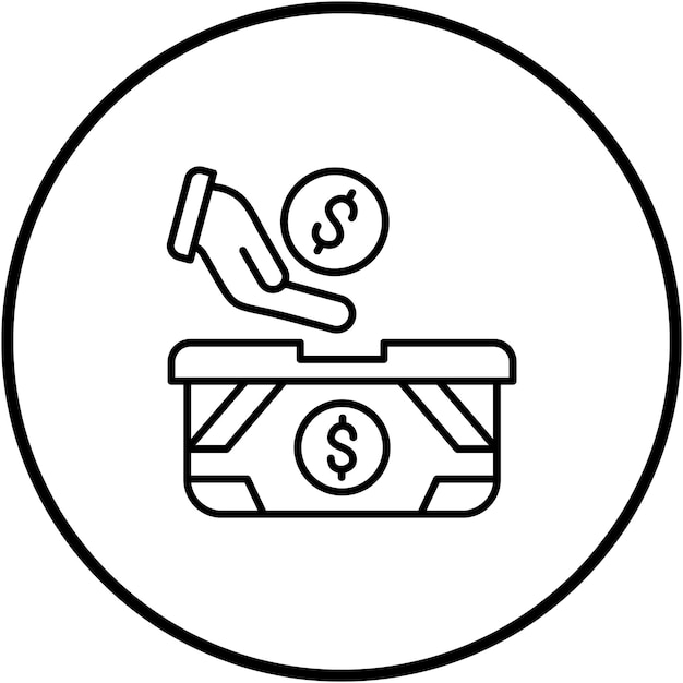 Imagen vectorial del icono de donación Se puede utilizar para los servicios de dinero en línea