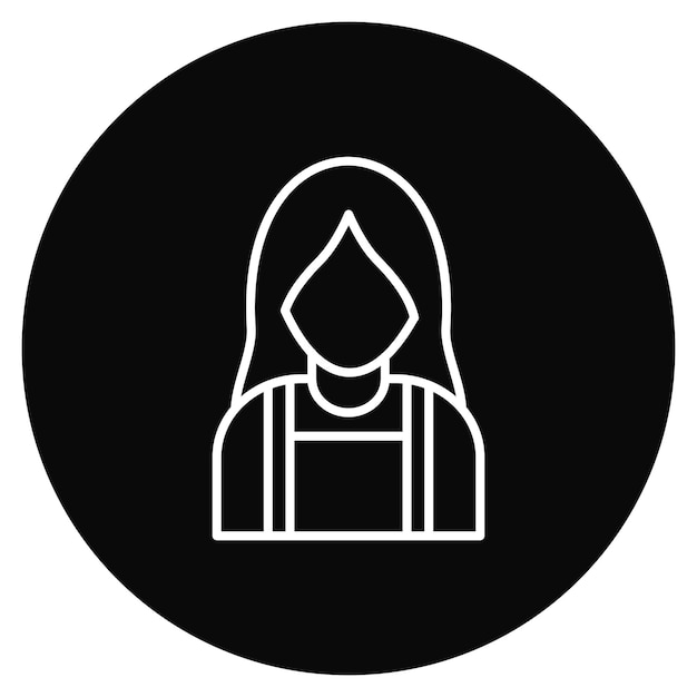 Imagen vectorial del icono de la doncella Se puede usar para la limpieza de la casa