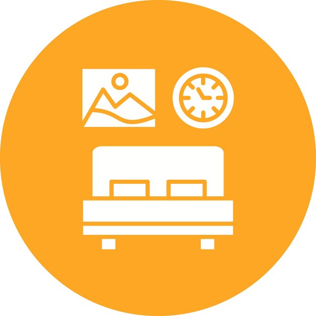 Imagen vectorial del icono del dormitorio Se puede usar para Viajes