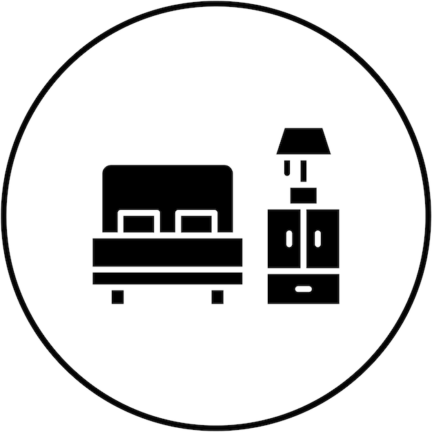 Imagen vectorial del icono del dormitorio Se puede utilizar para mejoras en el hogar