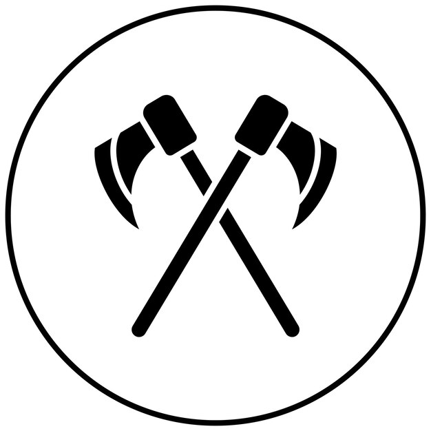 Imagen vectorial de icono de dos ejes Se puede usar para Vikings
