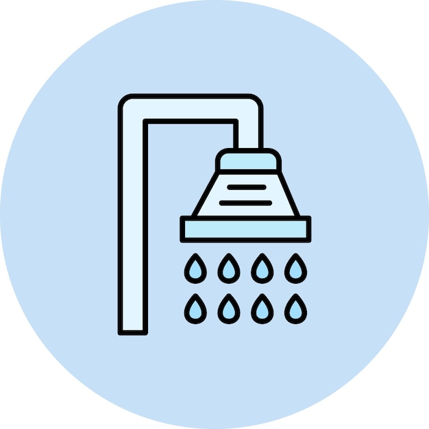Imagen vectorial del icono de la ducha Se puede utilizar para cosméticos