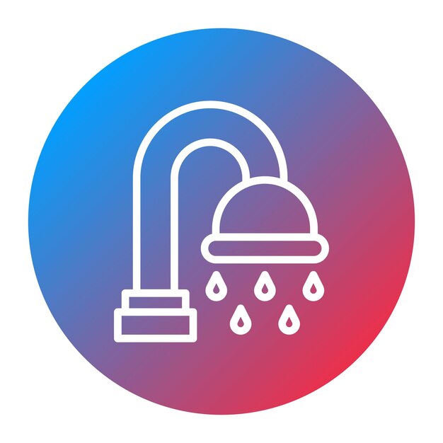 Imagen vectorial del icono de la ducha Se puede utilizar para la protección solar