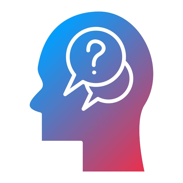 Imagen vectorial del icono de la duda Se puede usar para la salud mental