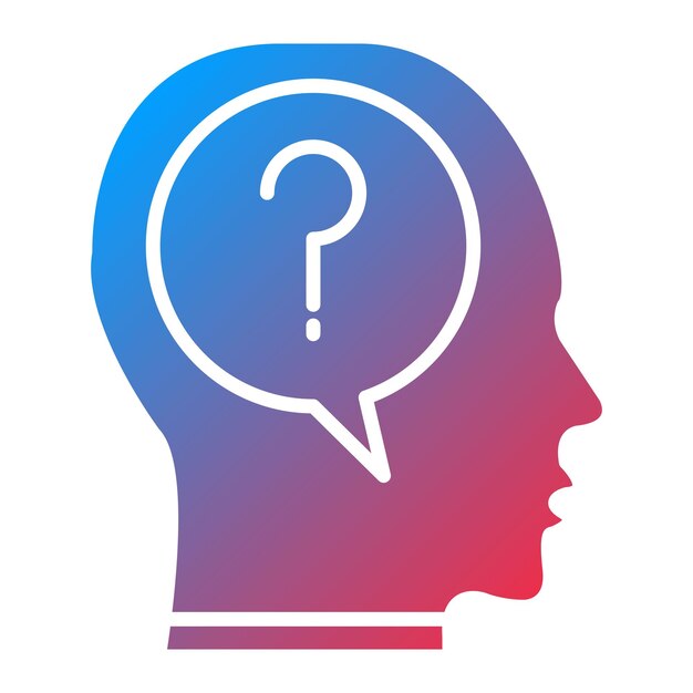 Imagen vectorial del icono de la duda Se puede utilizar para las habilidades de la vida