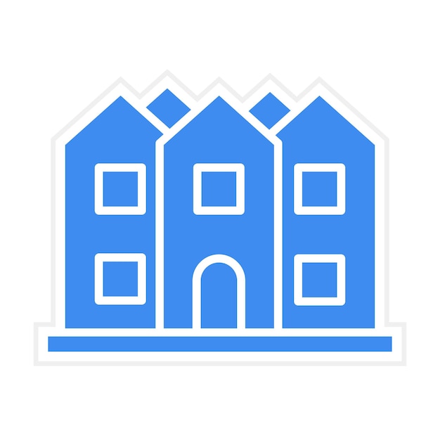 Imagen vectorial de icono dúplex Se puede utilizar para el tipo de casas