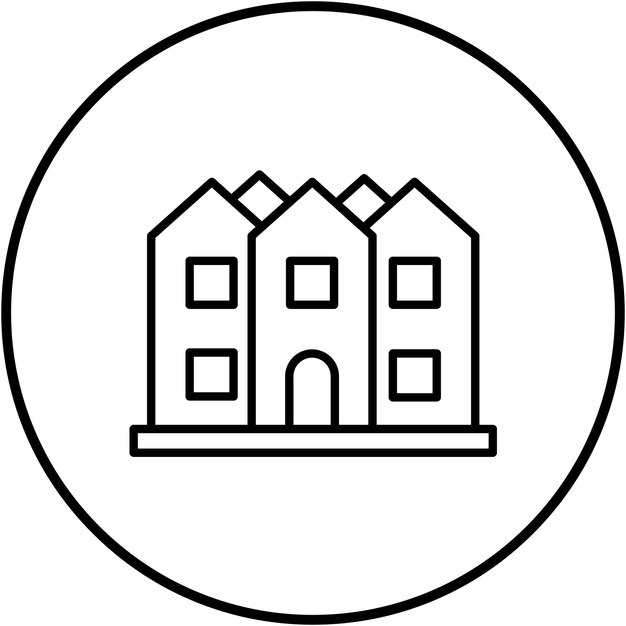 Imagen vectorial de icono dúplex Se puede utilizar para el tipo de casas