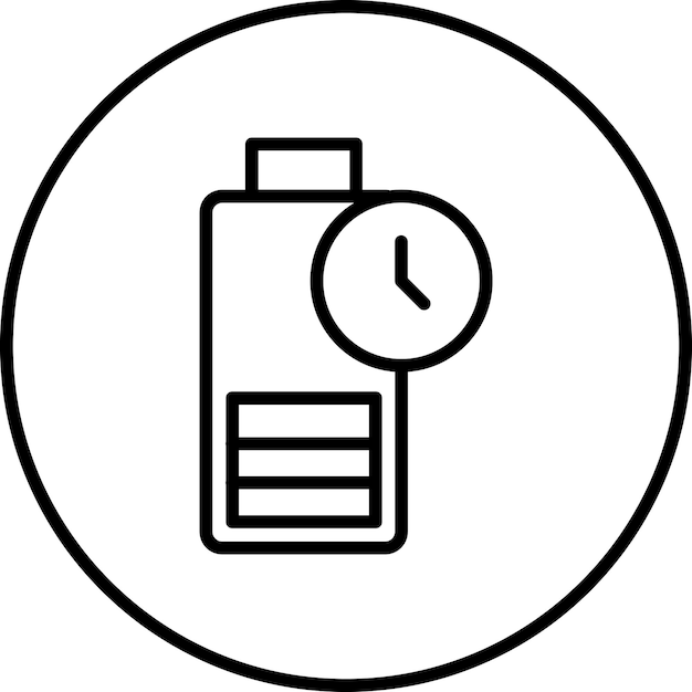 Imagen vectorial del icono de duración de la batería Se puede utilizar para la batería y la energía