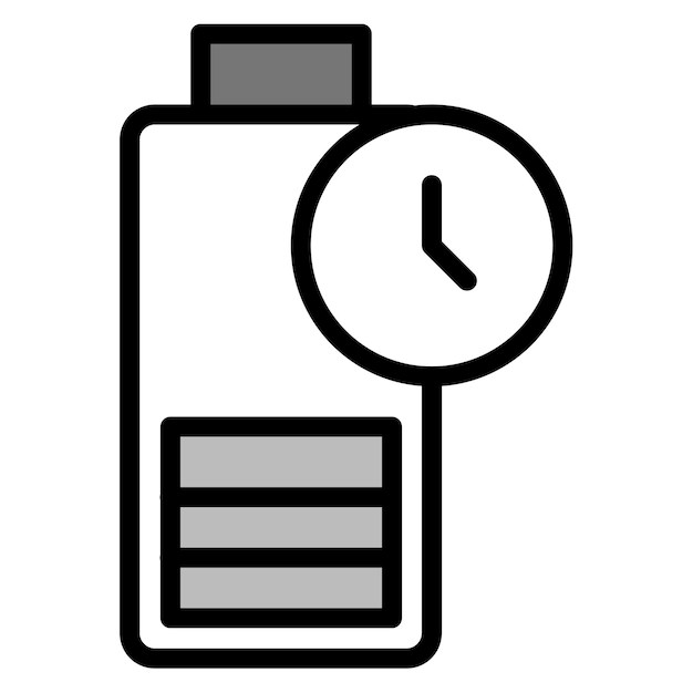 Imagen vectorial del icono de duración de la batería Se puede utilizar para la batería y la energía
