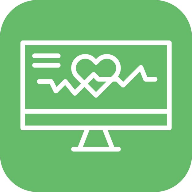 Imagen vectorial del icono del ECG Puede utilizarse para el laboratorio