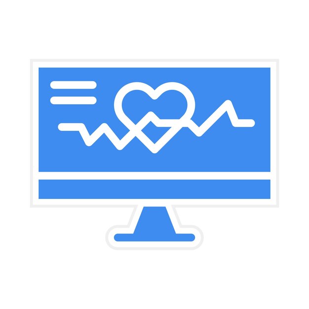 Vector imagen vectorial del icono del ecg puede utilizarse para el laboratorio