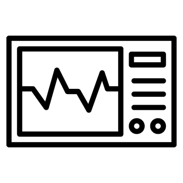Imagen vectorial del icono del ECG Puede utilizarse para pruebas médicas