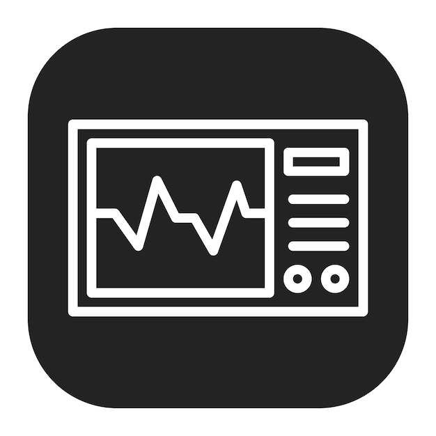 Imagen vectorial del icono del ECG Puede utilizarse para pruebas médicas