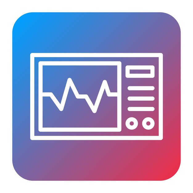 Imagen vectorial del icono del ECG Puede utilizarse para pruebas médicas
