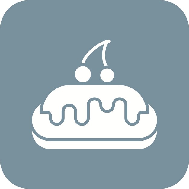 Imagen vectorial de icono Eclair Se puede usar para dulces y caramelos