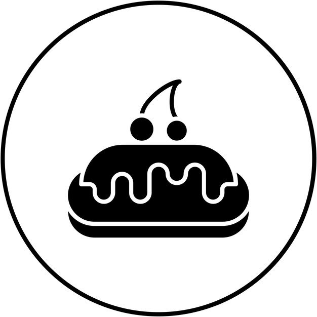 Imagen vectorial de icono Eclair Se puede usar para dulces y caramelos
