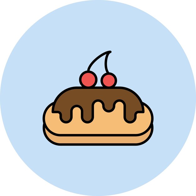 Imagen vectorial de icono Eclair Se puede usar para dulces y caramelos
