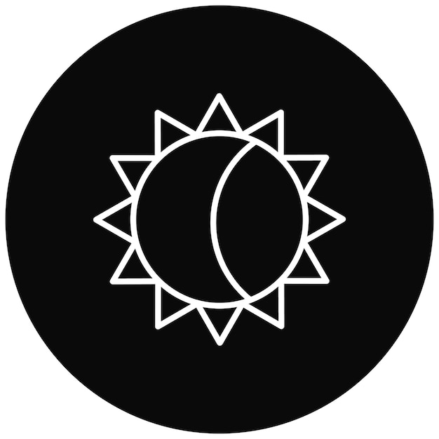 Imagen vectorial del icono del eclipse solar Se puede utilizar para la tecnología espacial