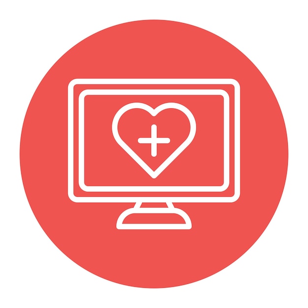 Imagen vectorial del icono del ecocardiograma Se puede utilizar para la cardiología