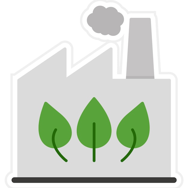 Vector imagen vectorial de icono ecológico de fábrica puede utilizarse para ecología
