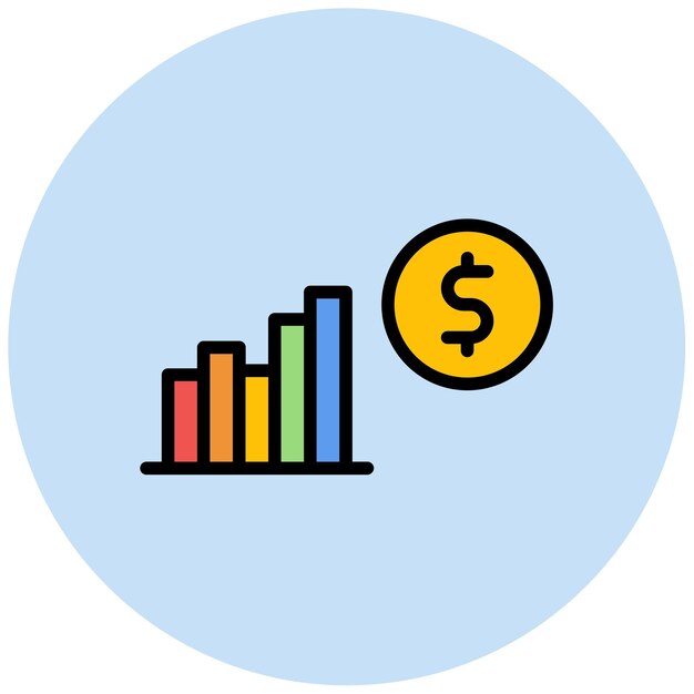 Imagen vectorial de icono de economía Se puede utilizar para la brecha de generación