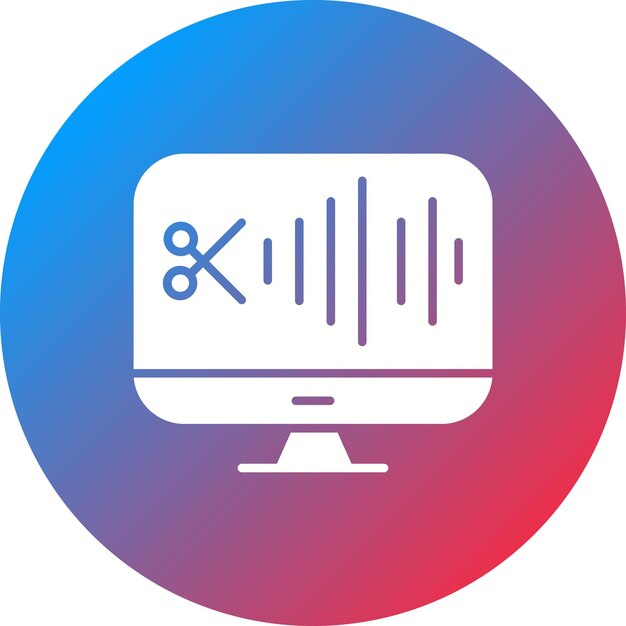 Imagen vectorial de icono de edición de audio Se puede utilizar para la producción de video