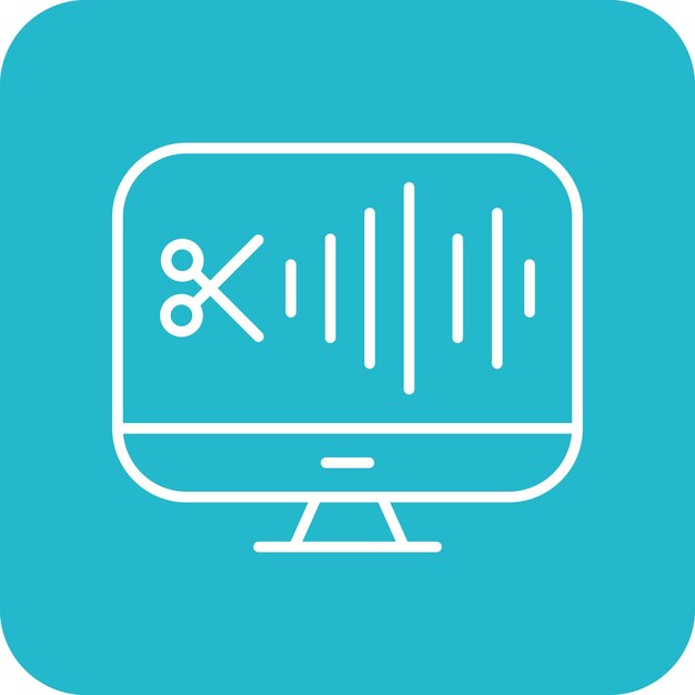 Imagen vectorial de icono de edición de audio Se puede utilizar para la producción de video