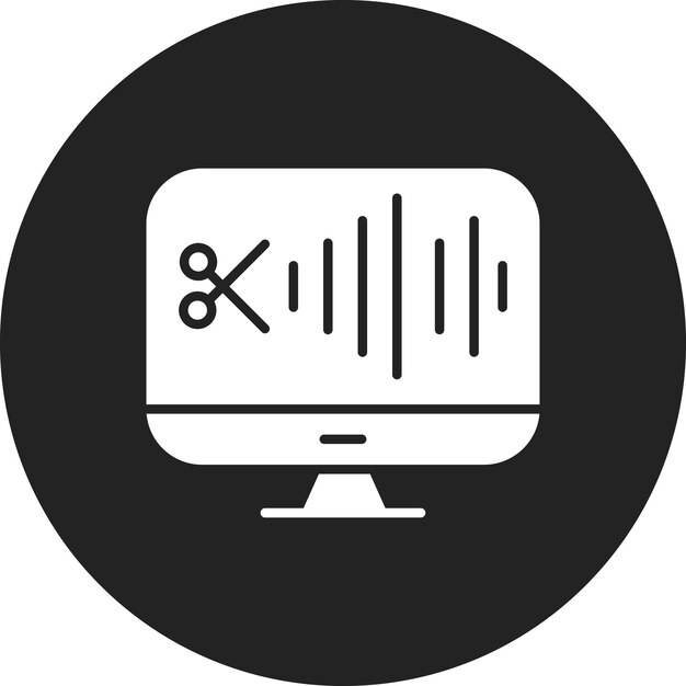 Imagen vectorial de icono de edición de audio Se puede utilizar para la producción de video