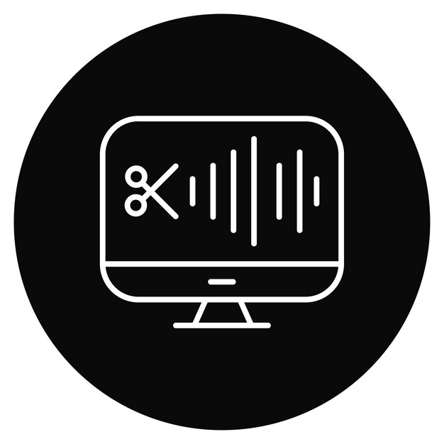 Imagen vectorial de icono de edición de audio Se puede utilizar para la producción de video