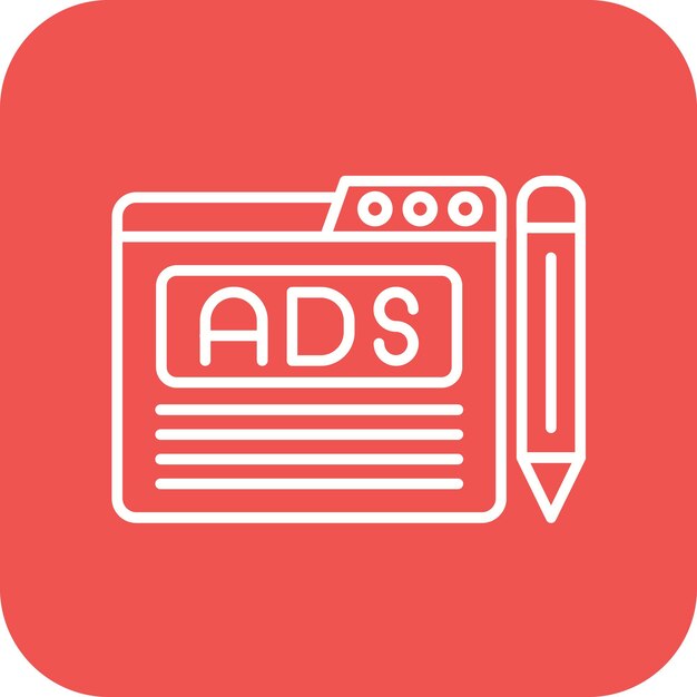 Imagen vectorial de icono de edición de contenido Se puede utilizar para la Agencia de Medios