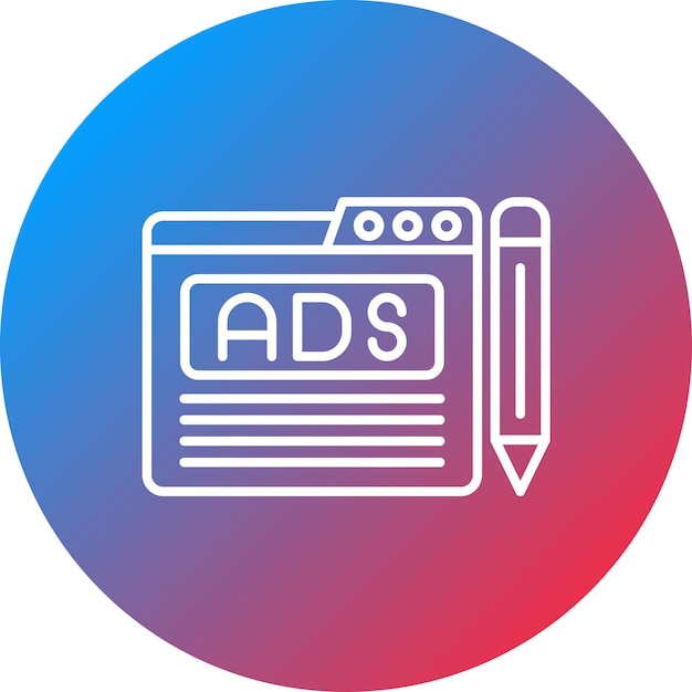 Imagen vectorial de icono de edición de contenido Se puede utilizar para la Agencia de Medios