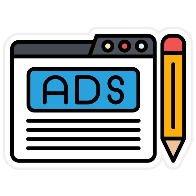 Imagen vectorial de icono de edición de contenido Se puede utilizar para la Agencia de Medios