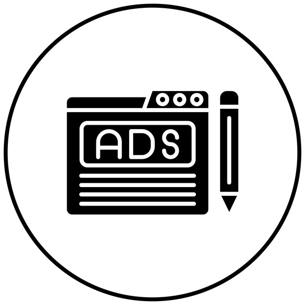 Imagen vectorial de icono de edición de contenido Se puede utilizar para la Agencia de Medios