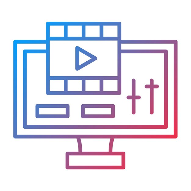 Imagen vectorial de icono de edición de película Se puede usar para Cinema