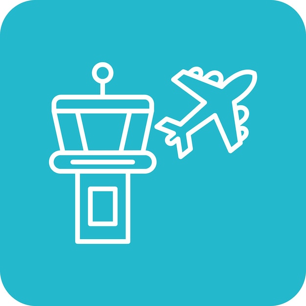Imagen vectorial del icono del edificio del aeropuerto Se puede utilizar para la aviación