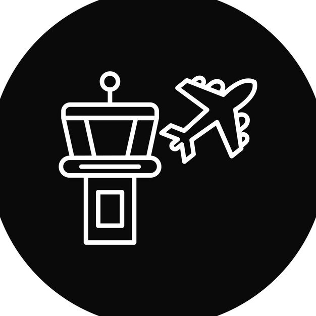 Imagen vectorial del icono del edificio del aeropuerto Se puede utilizar para la aviación