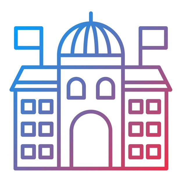 Imagen vectorial del icono del edificio del gobierno Se puede utilizar para los elementos de la ciudad