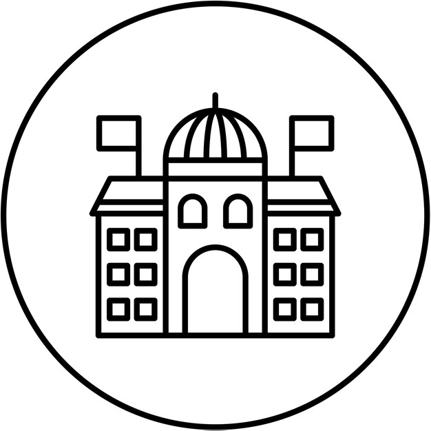 Imagen vectorial del icono del edificio del gobierno Se puede utilizar para los elementos de la ciudad