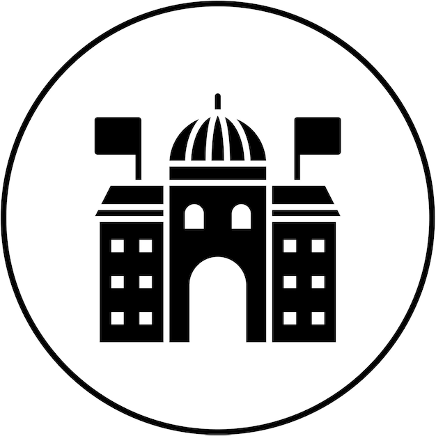 Imagen vectorial del icono del edificio del gobierno Se puede utilizar para los elementos de la ciudad