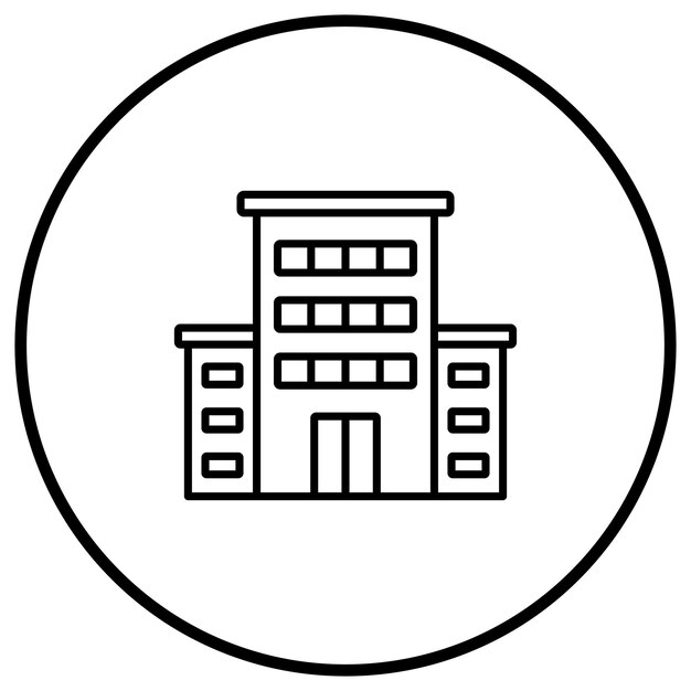 Imagen vectorial del icono del edificio de Office Se puede utilizar para Office