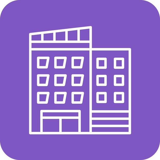 Imagen vectorial de icono de edificio de oficina Se puede utilizar para negocios y oficinas