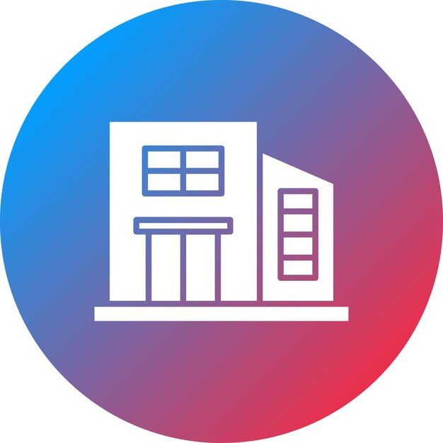 La imagen vectorial del icono del edificio se puede utilizar para el tipo de casas